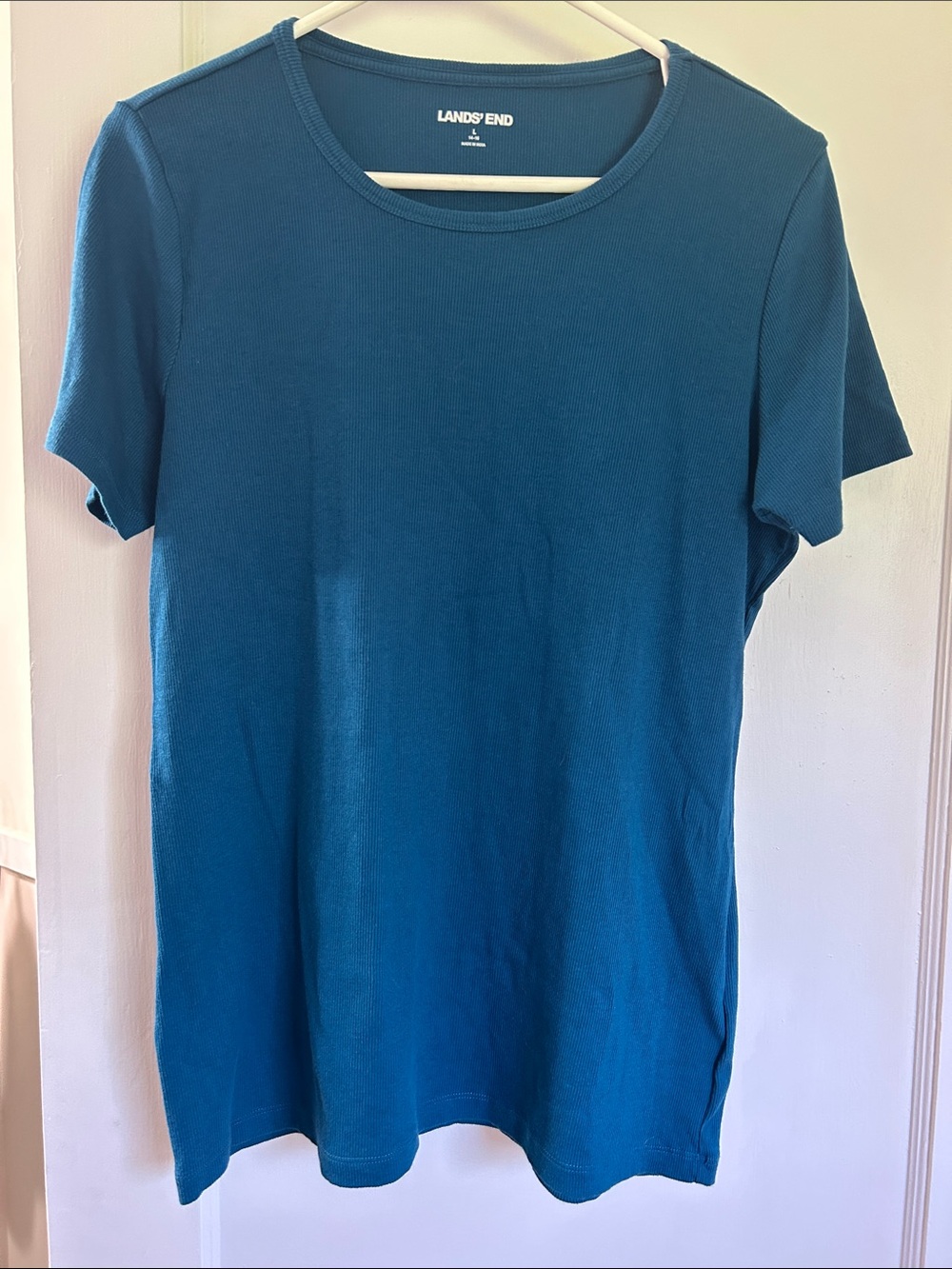 Lands' End Women's Teal Crewneck Short Sleeve Tee